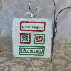 Sparkling Holiday Glass Ornament with Festive Accents